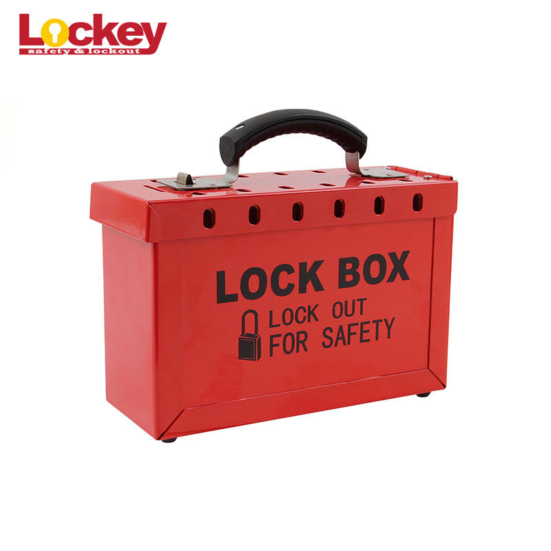 Customized Metal Group Loto Box Portable Lock Out Tag Out Lock Box 12 Padlock Capacity